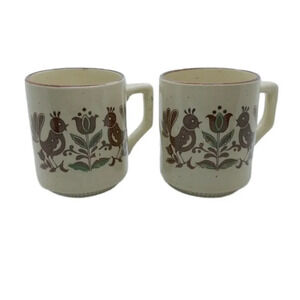 Set of  2 Vintage 70s Coffee/Tea Stoneware Mugs